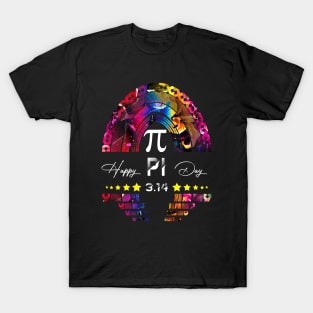 Happy Pi Day Mathematic Math Teacher Gift colorfull Rainbow T-Shirt T-Shirt